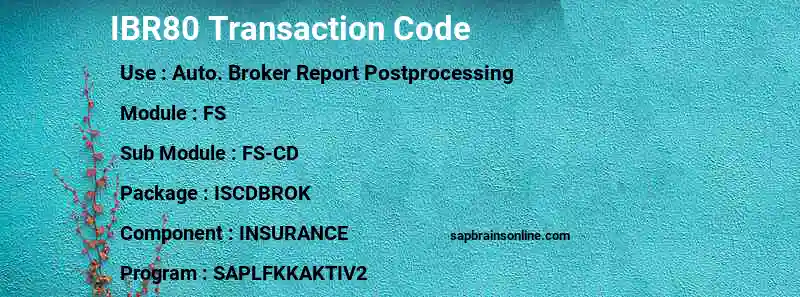 SAP IBR80 transaction code