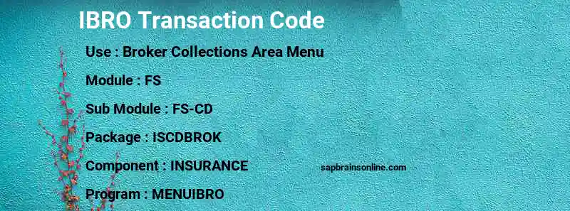 SAP IBRO transaction code