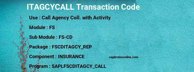 SAP ITAGCYCALL transaction code