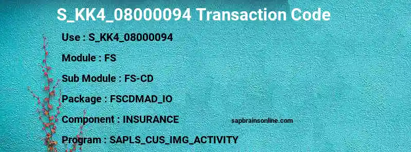 SAP S_KK4_08000094 transaction code