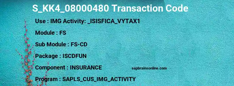 SAP S_KK4_08000480 transaction code