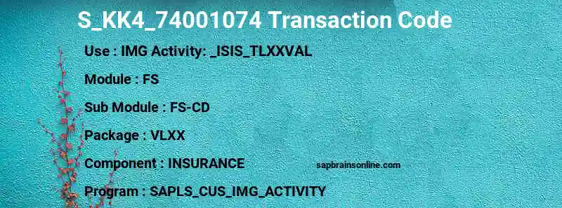 SAP S_KK4_74001074 transaction code