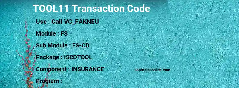 SAP TOOL11 transaction code