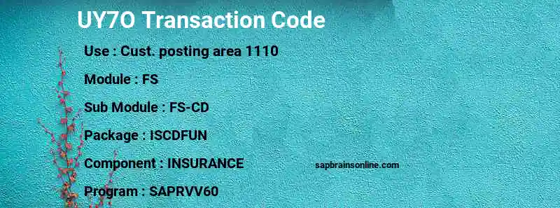 SAP UY7O transaction code