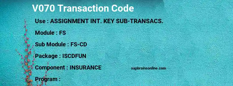 SAP V070 transaction code