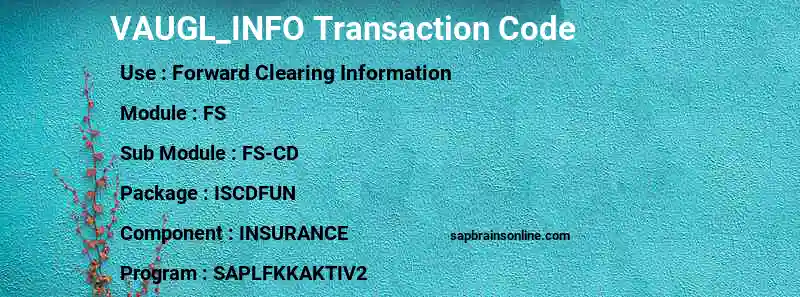 SAP VAUGL_INFO transaction code