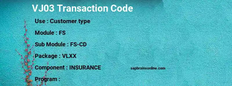 SAP VJ03 transaction code