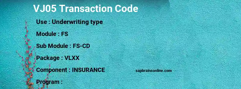 SAP VJ05 transaction code
