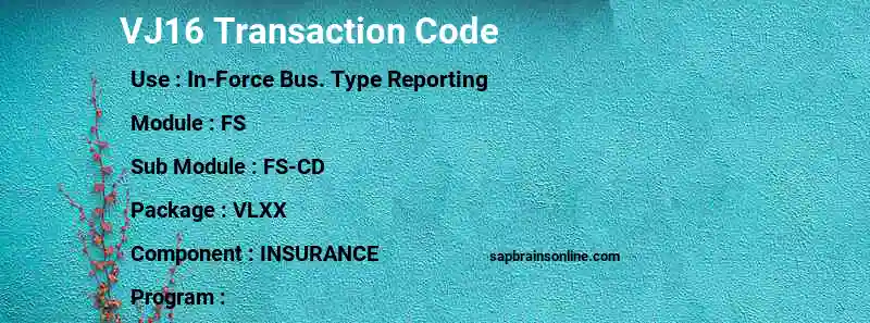 SAP VJ16 transaction code