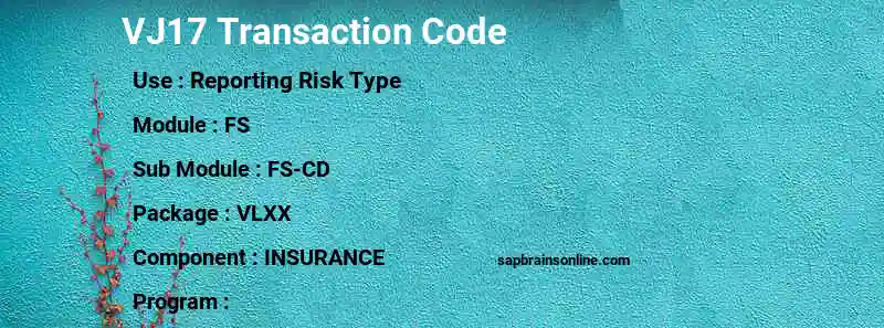 SAP VJ17 transaction code