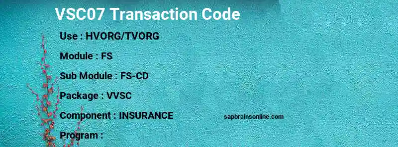SAP VSC07 transaction code