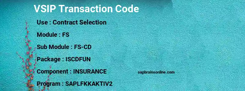 SAP VSIP transaction code