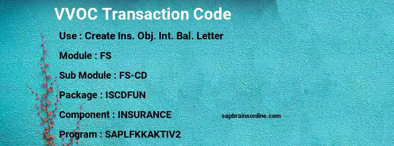 SAP VVOC transaction code