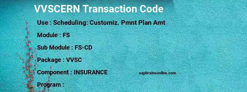 SAP VVSCERN transaction code