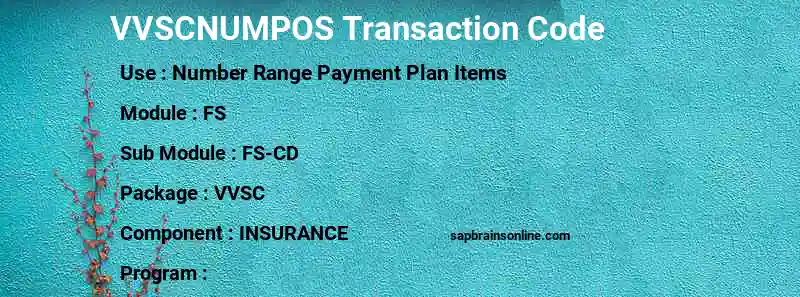 SAP VVSCNUMPOS transaction code