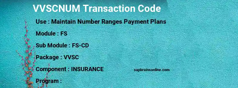 SAP VVSCNUM transaction code