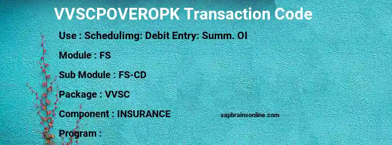 SAP VVSCPOVEROPK transaction code