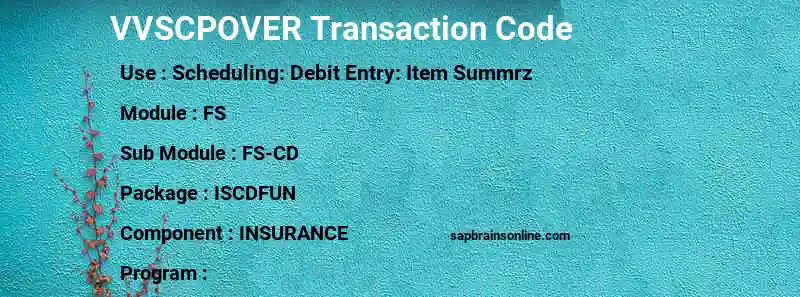 SAP VVSCPOVER transaction code