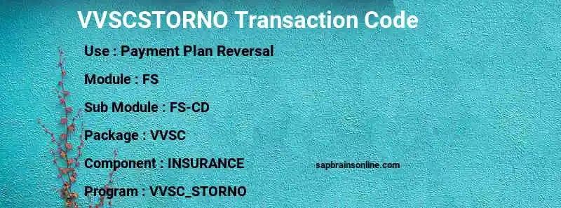 SAP VVSCSTORNO transaction code