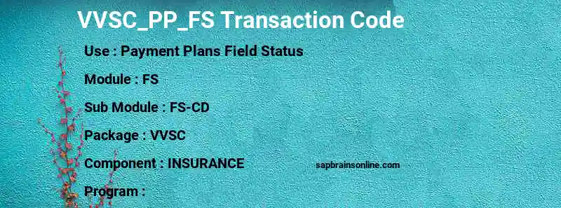 SAP VVSC_PP_FS transaction code