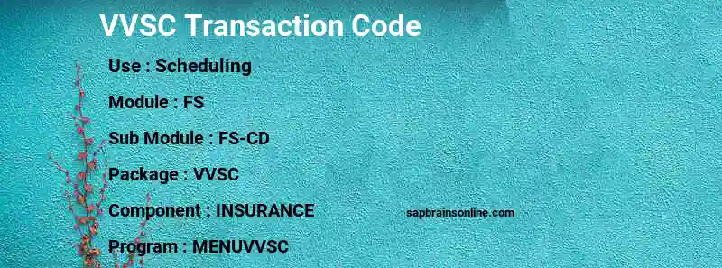SAP VVSC transaction code