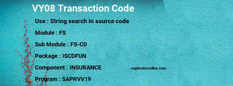 SAP VY08 transaction code