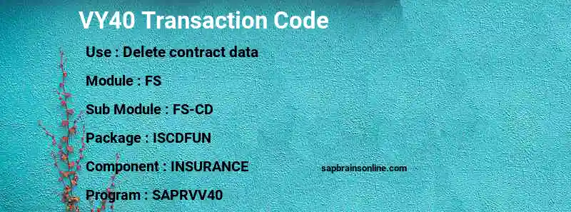 SAP VY40 transaction code