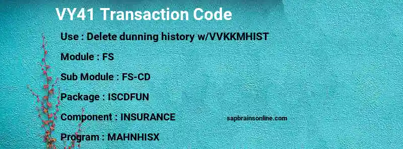 SAP VY41 transaction code