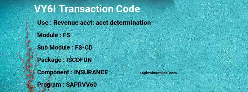 SAP VY6I transaction code