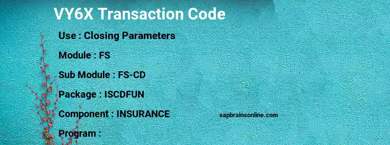 SAP VY6X transaction code