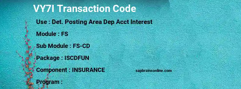 SAP VY7I transaction code