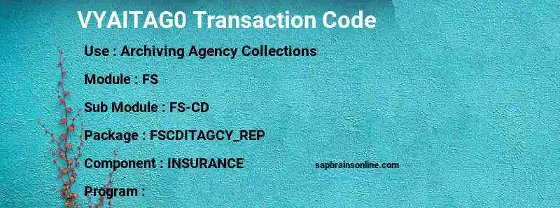 SAP VYAITAG0 transaction code
