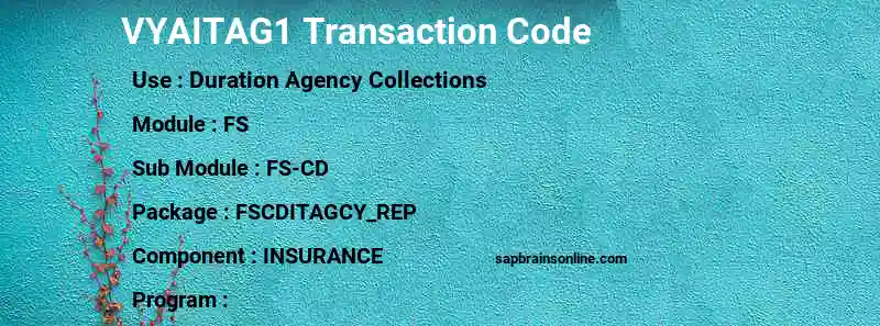 SAP VYAITAG1 transaction code