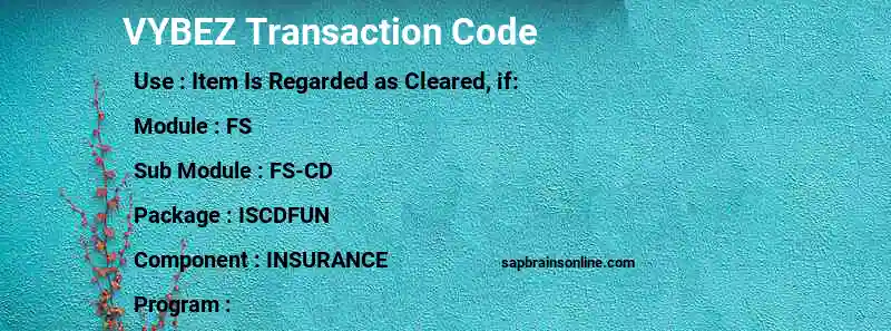 SAP VYBEZ transaction code