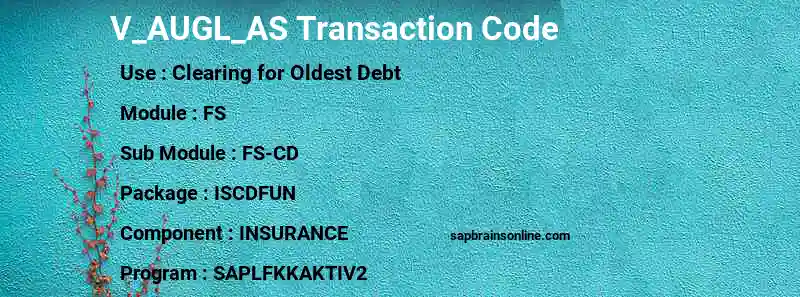 SAP V_AUGL_AS transaction code