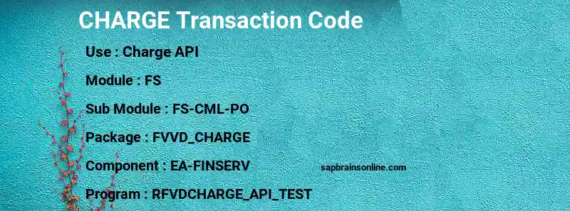 SAP CHARGE transaction code