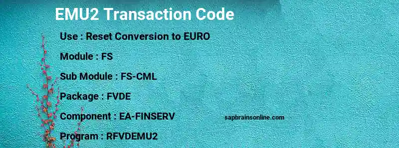 SAP EMU2 transaction code