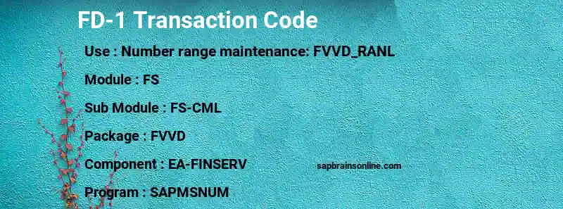 SAP FD-1 transaction code