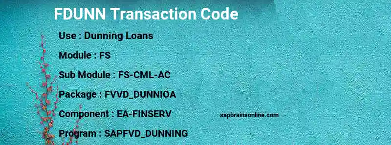 SAP FDUNN transaction code