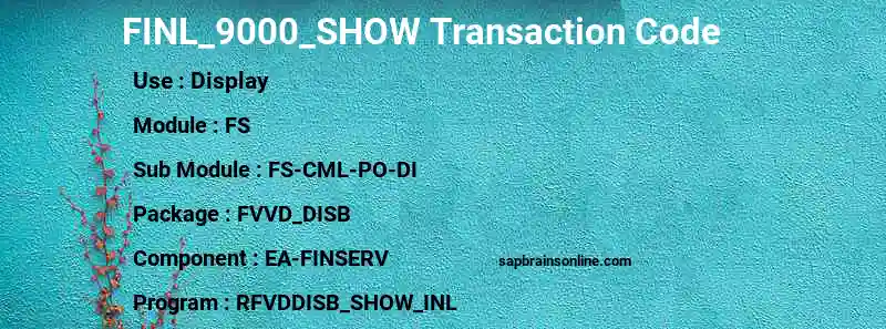 SAP FINL_9000_SHOW transaction code