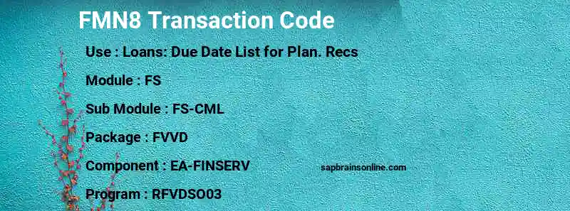 SAP FMN8 transaction code