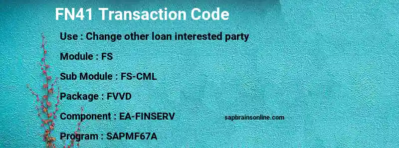 SAP FN41 transaction code