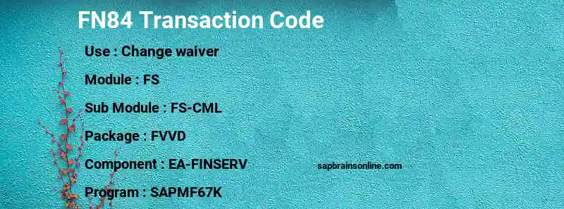 SAP FN84 transaction code
