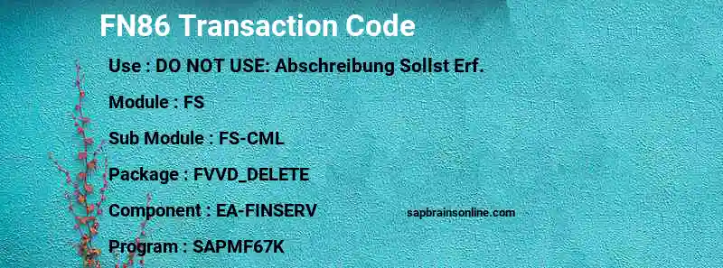 SAP FN86 transaction code