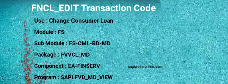 SAP FNCL_EDIT transaction code