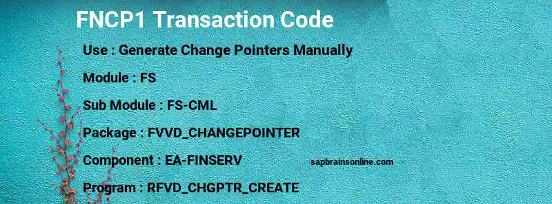 SAP FNCP1 transaction code