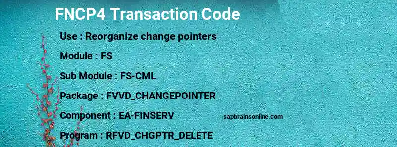 SAP FNCP4 transaction code