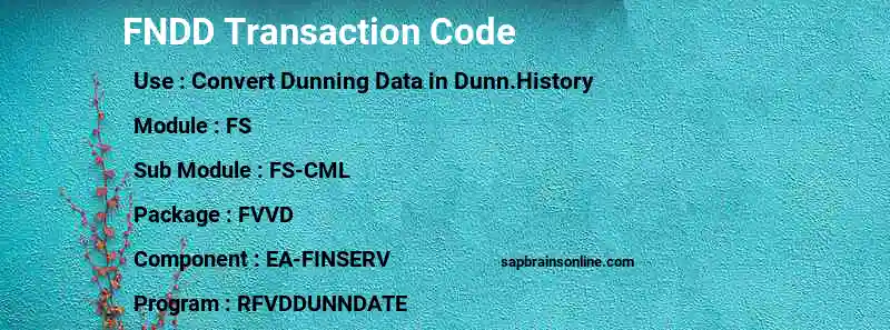 SAP FNDD transaction code
