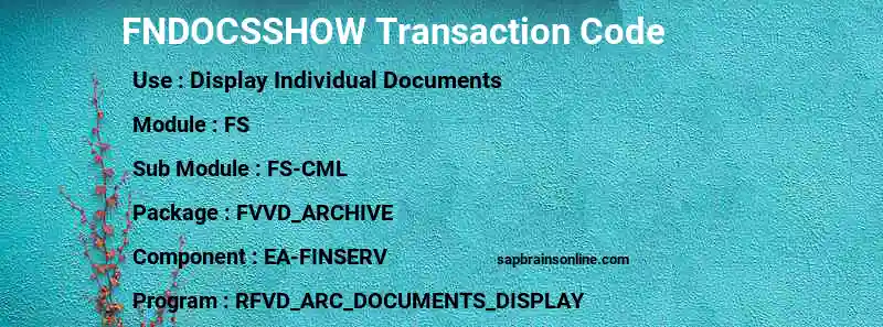 SAP FNDOCSSHOW transaction code