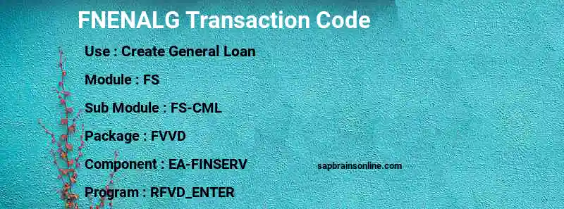 SAP FNENALG transaction code